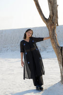 The Loom Art Poppy Night Handwoven Chanderi Silk Co-Ord Set