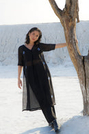 The Loom Art Poppy Night Handwoven Chanderi Silk Co-Ord Set