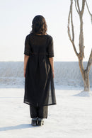 The Loom Art Poppy Night Handwoven Chanderi Silk Co-Ord Set