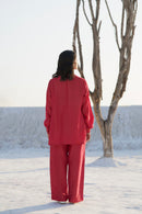 The Loom Art Rose Co-ord (Set of 2) Handwoven Chanderi Silk Co-Ord Set