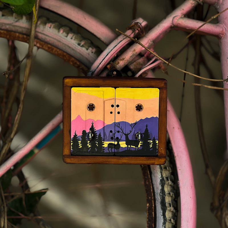 Scrapshala Handcrafted Upcycled Wanderlust Audio Tapes Wilderness Mini Keyholder