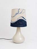 JOD Modern White Table with Blue Lines Lamp