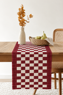JOD Pure Cotton Maroon Jaal Handmade Patchwork Table Runner
