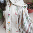 Forsarees Women's White  Mul Kantha Saree