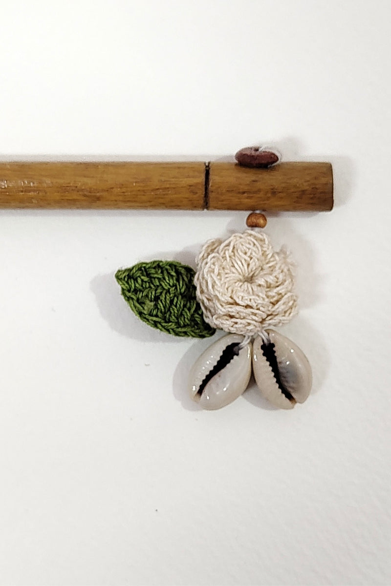 Ecru Flower Hair Stick