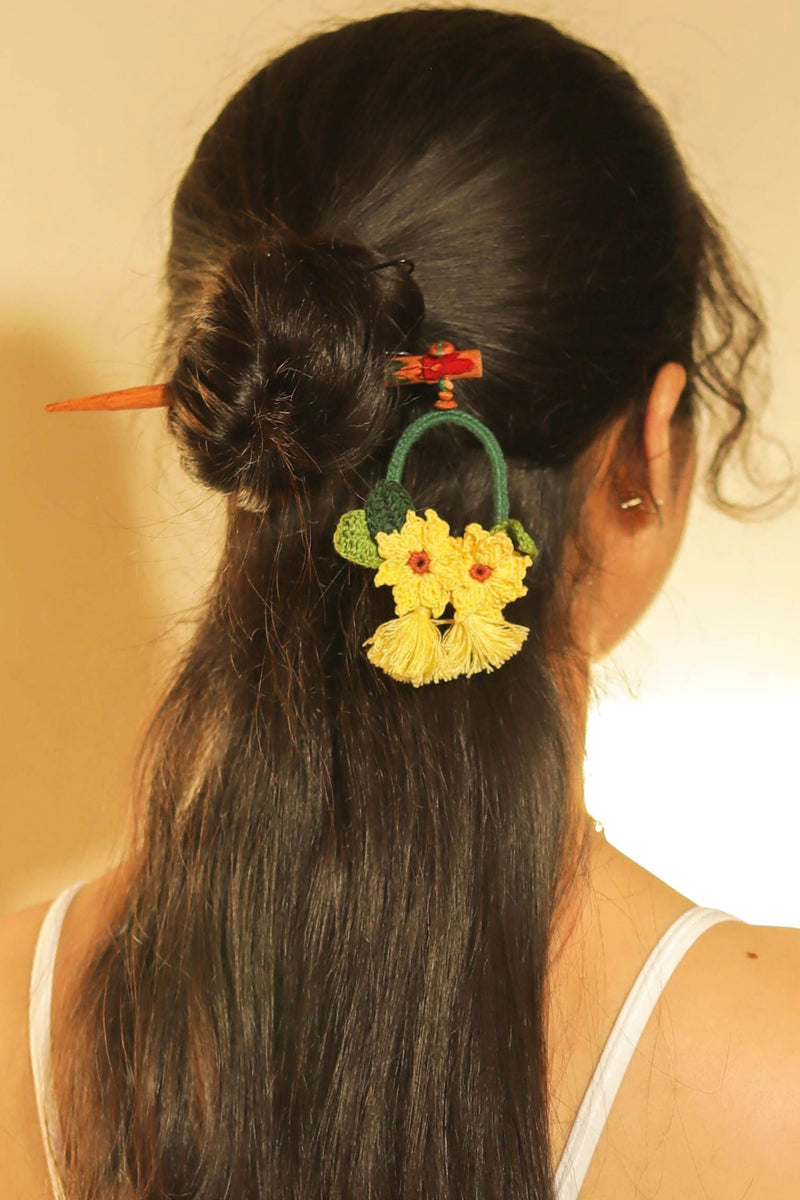 Sunflower On A Ring Hair Stick