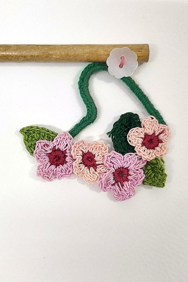 Pink Flowery Heart Hair Stick