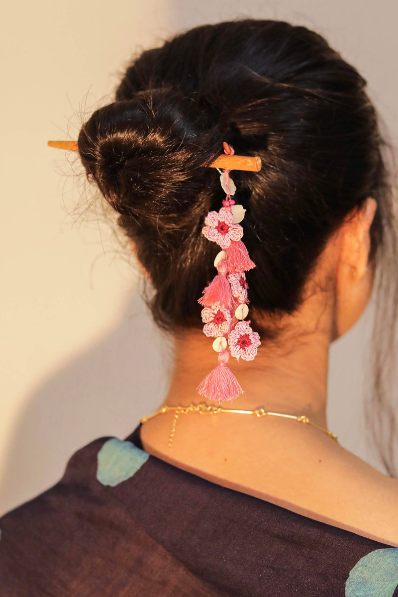 Pink Daisy Hair Stick