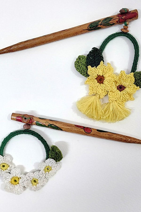 Set of Sunflower and Daisy Hair Stick