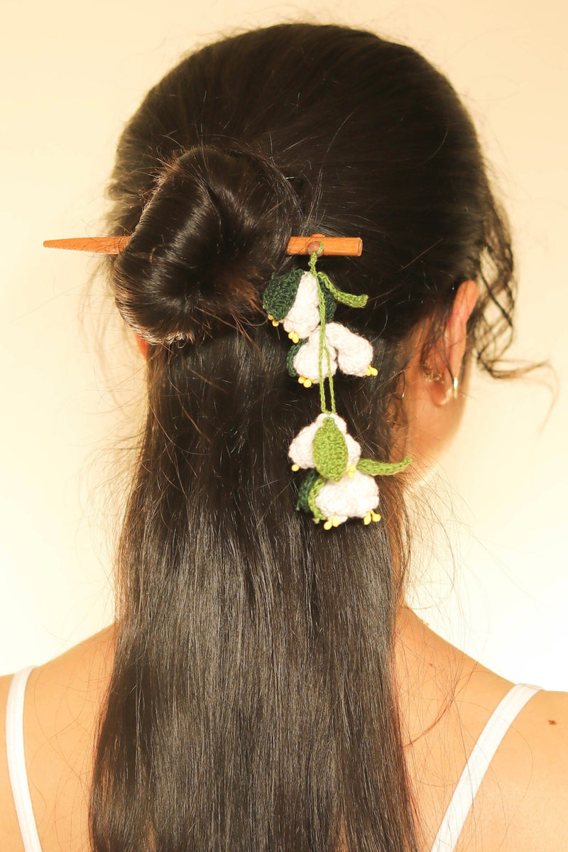 Set of Mogra and Pink Daisy Hair Stick