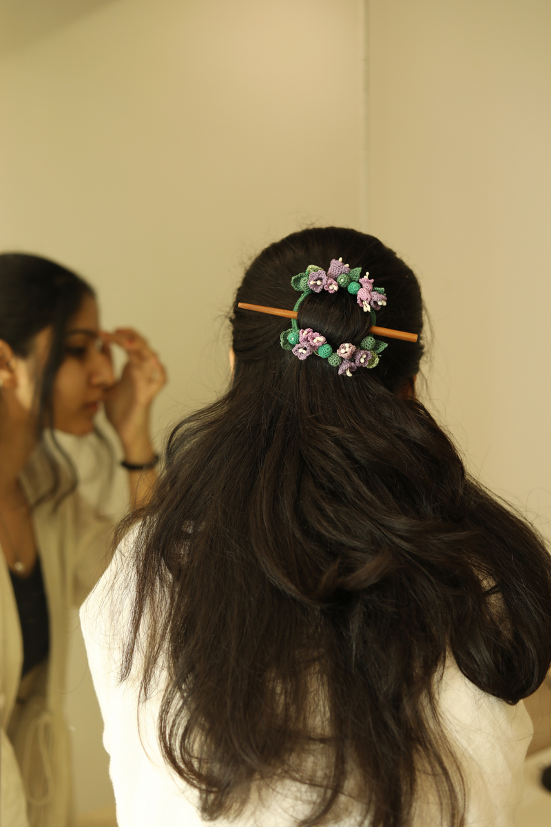 Blue Bell Crochet Hair Tie