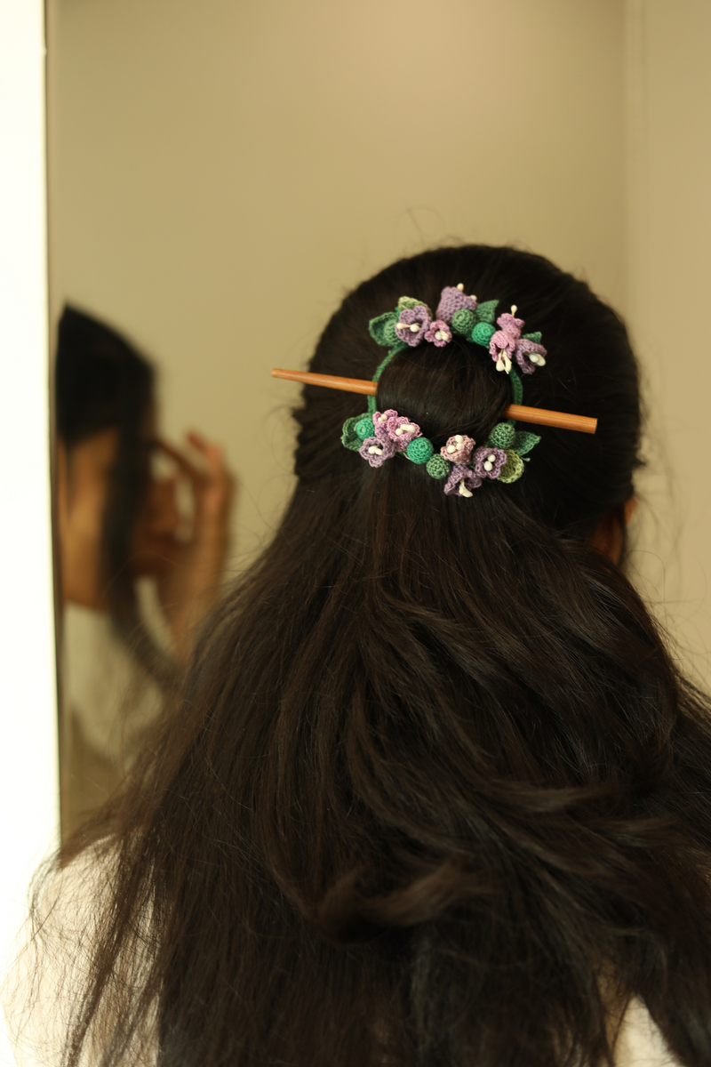 Blue Bell Crochet Hair Tie