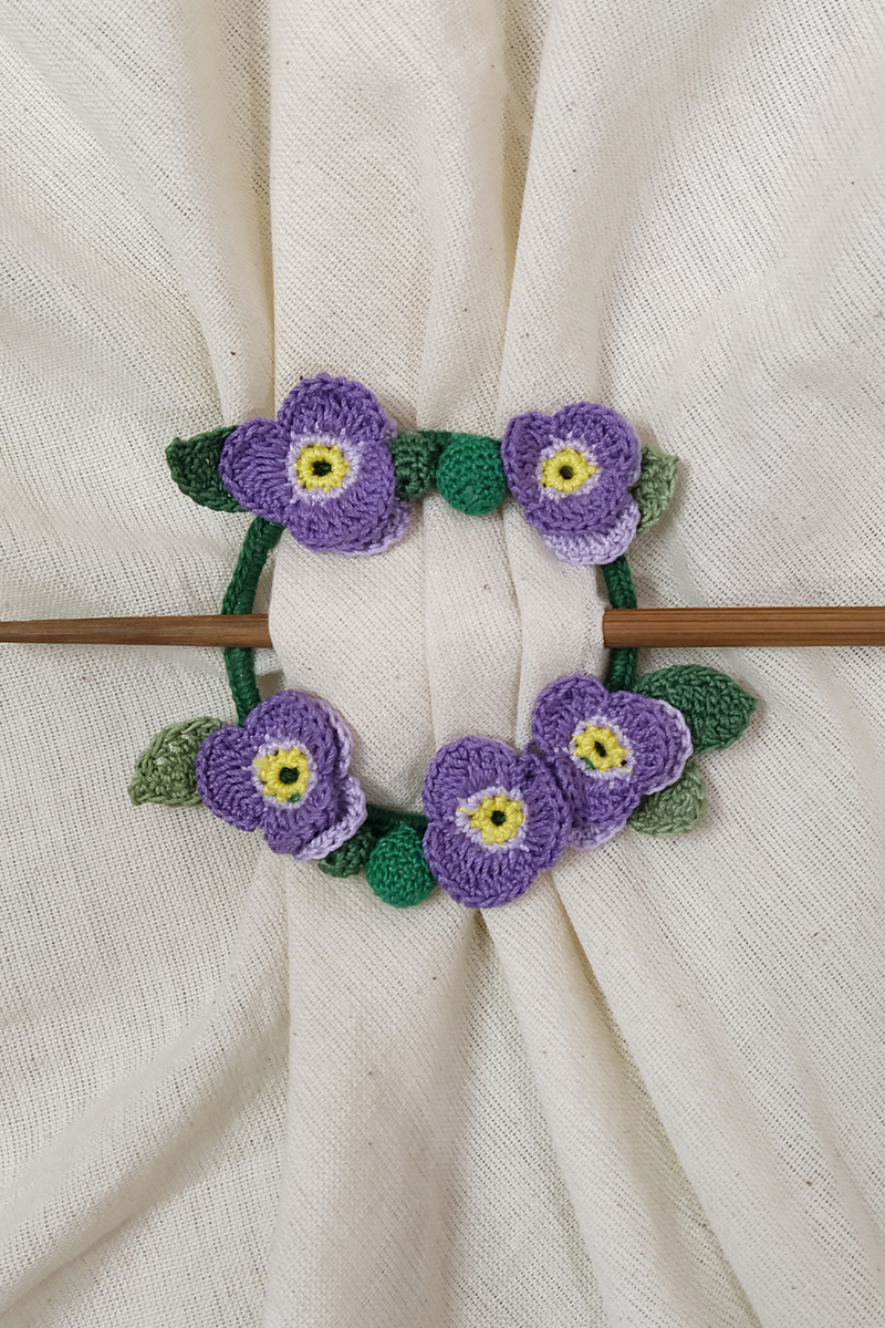 Pansy Crochet Hair Tie