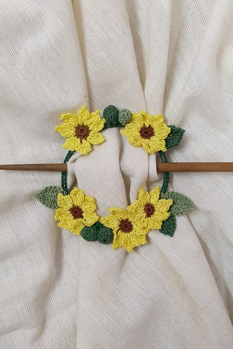 Sunflower Crochet Hair Tie