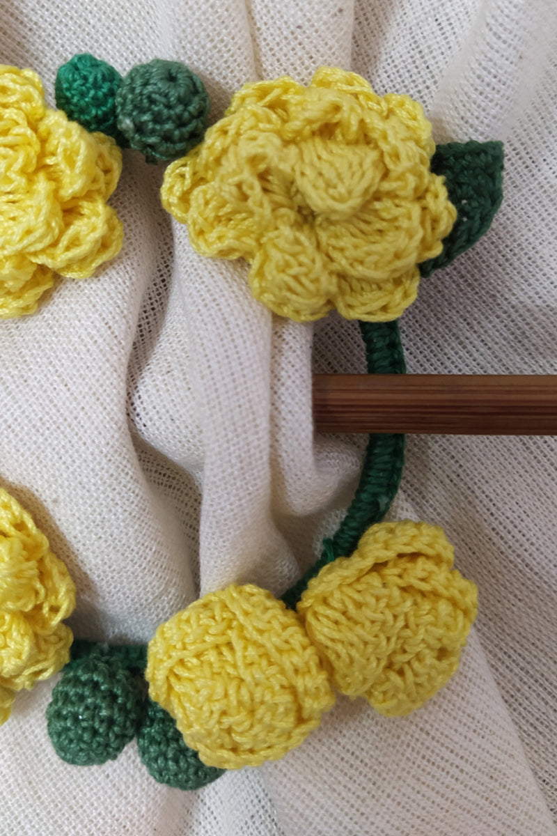 Yellow Marigold Crochet Hair Tie