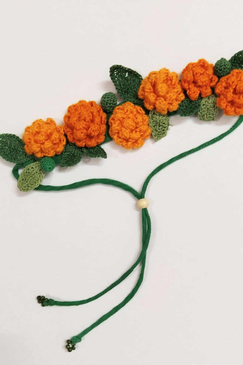 Tangerine Marigold Crochet Hair String