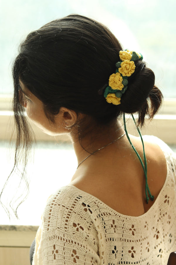 Yellow Marigold Crochet Hair String