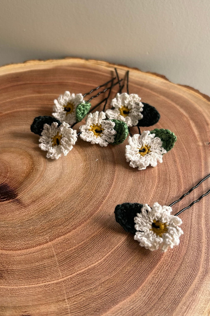 Daisy Crochet Hairpins(set of 4)