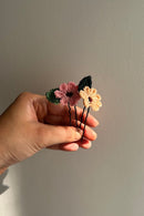 Pink and Peaches Crochet Hairpins(set of 6)