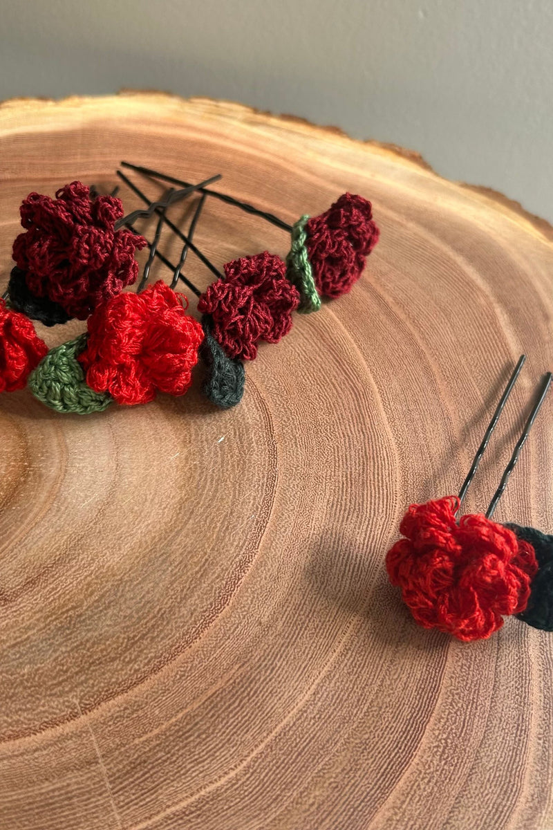 Rose Crochet Hairpins(set of 4)