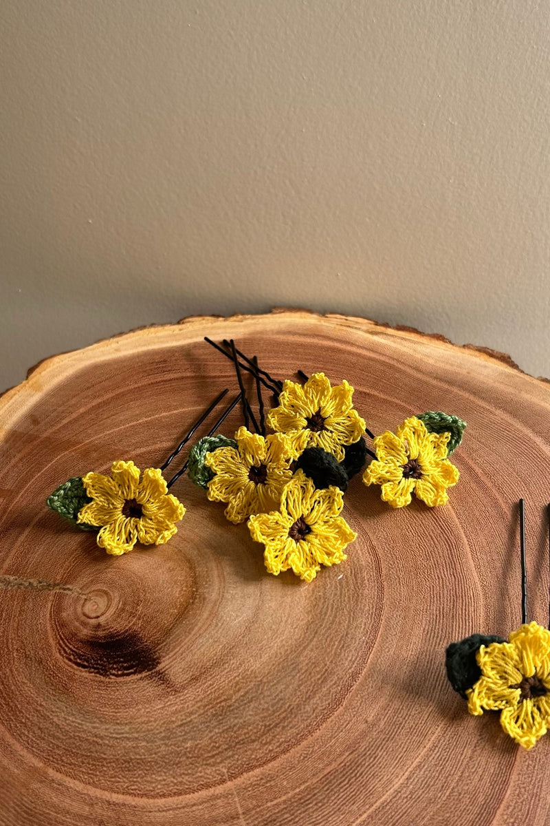 Sunflowers Crochet Hairpins(set of 4)