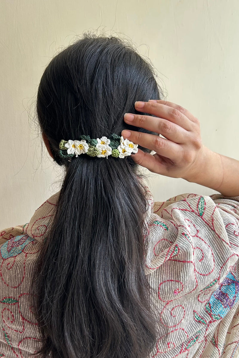 White Daisy Hair Clip