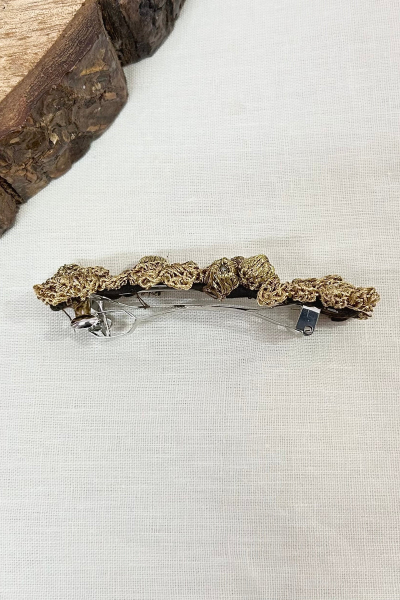 Golden flowers hair clip