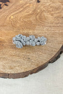 Silver flowers hair clip