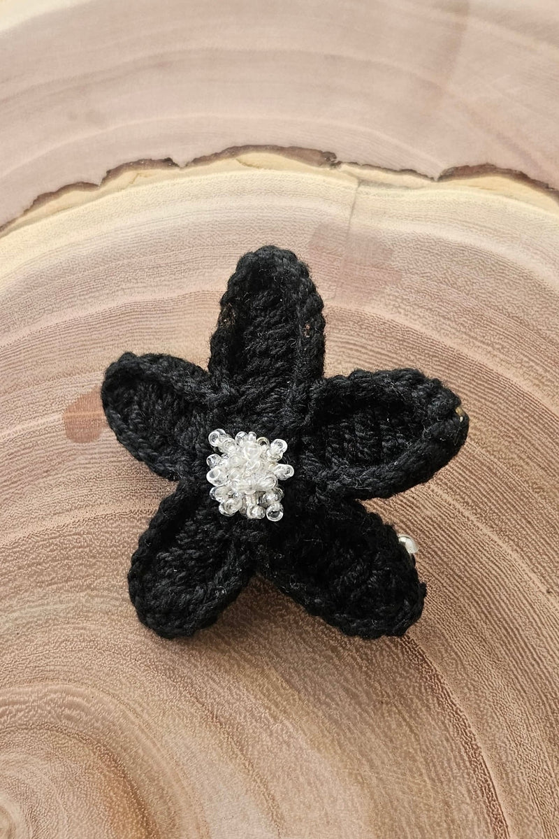 Black Floral Hair Clip