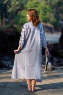 Krushnachuda Krushnachuda White & Blue Natural Dye Handloom Dress