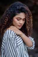 Krushnachuda Krushnachuda White & Grey Natural Dye Handloom Dress