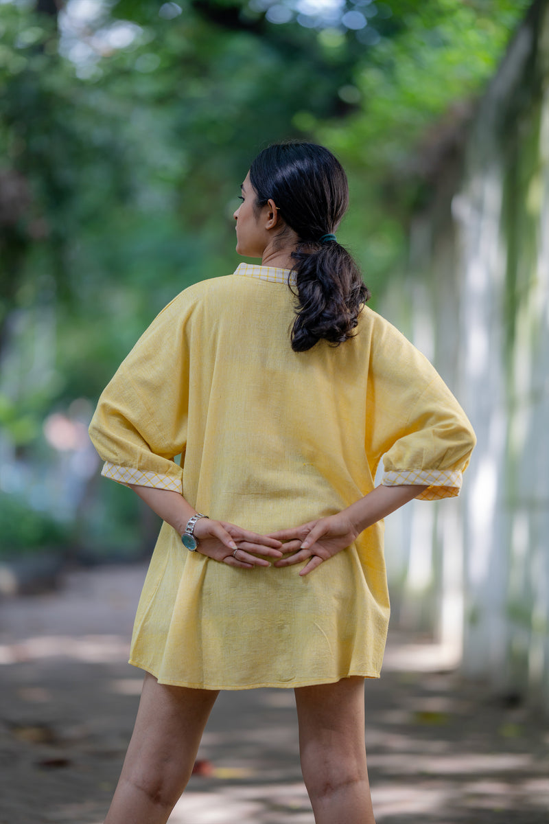 Krushnachuda Turmeric Dye Handloom Shirt