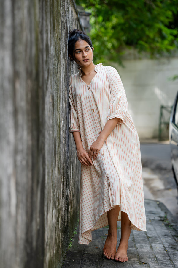 Krushnachuda Krushnachuda Plant Dye Kaftan Fit Handloom Dress