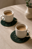 JOD Pure Cottton Leaf Fabric Coasters