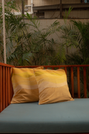 JOD Cotton Yellow Patched Appliqued Pillow Covers