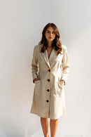 Studio Amala Champagne Mist Beige Linen Blazer Dress