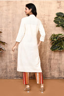Expressions By UV Luna Off White Handloom Kurta Set