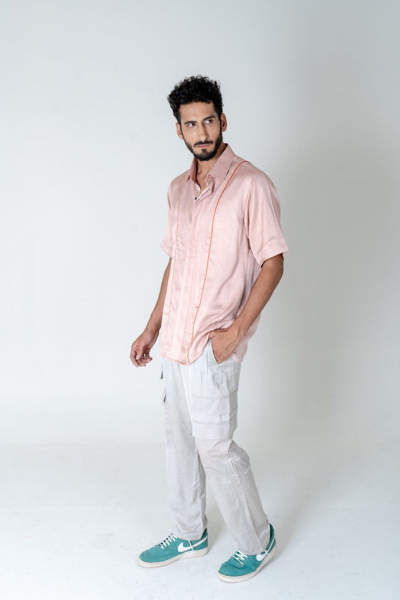 Neora by Nehal Chopra Pink Men's Shirt-Orange Pippin