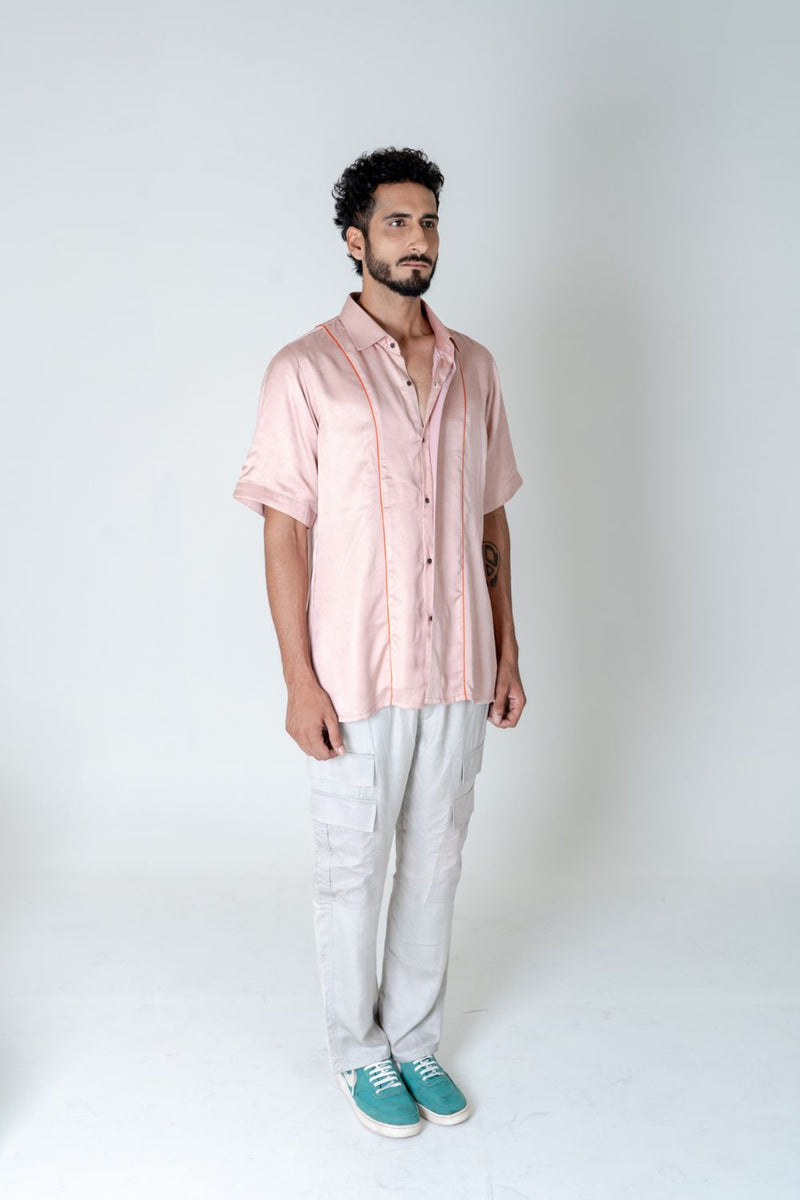 Neora by Nehal Chopra Pink Men's Shirt-Orange Pippin