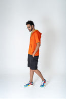 Neora by Nehal Chopra Orange-Yellow Color-Block Hoodie