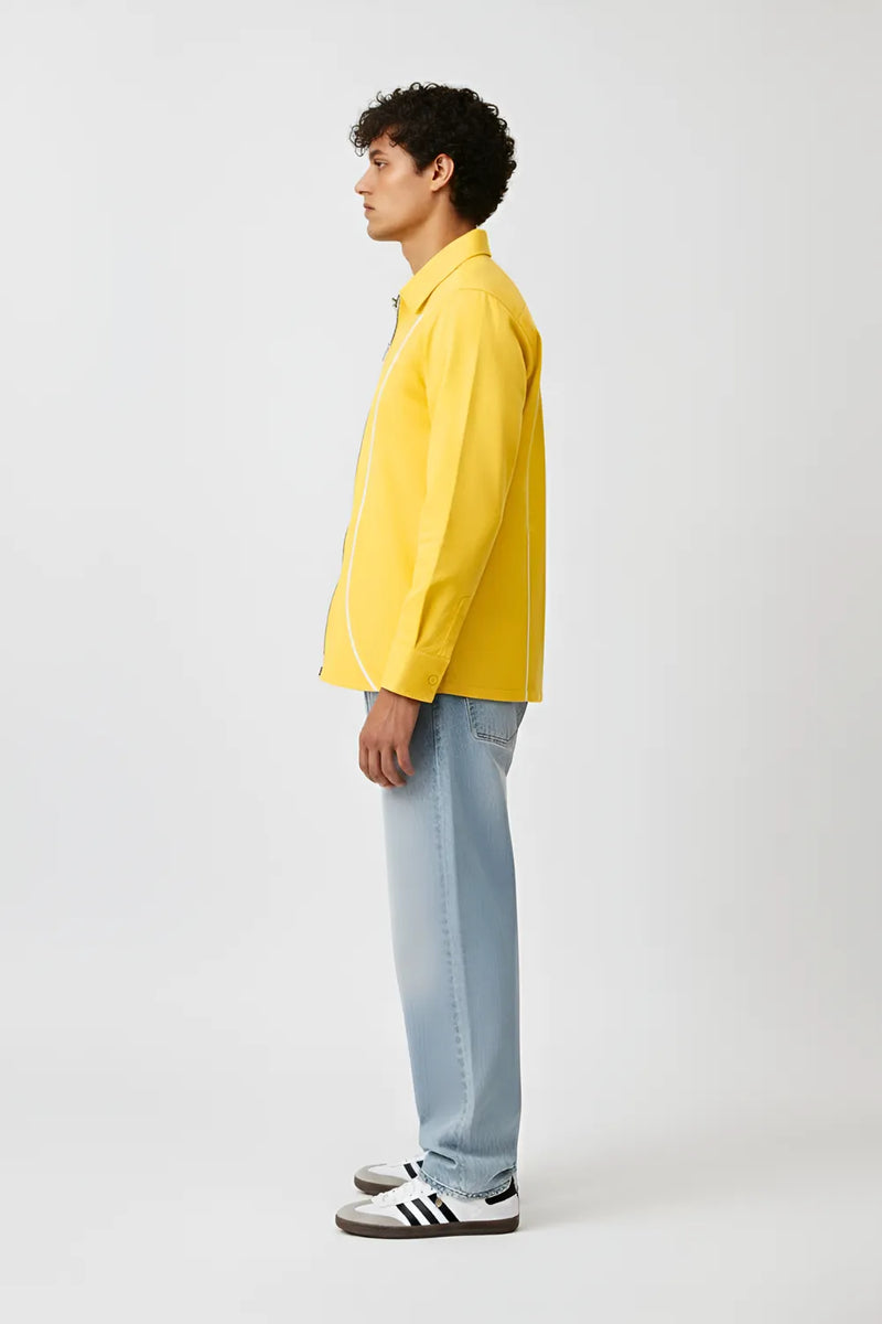 Ivory-Mango Yellow Zip Shirt