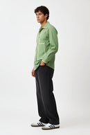 Asparagus Green-Ivory Flap Shirt