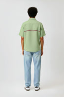 Asparagus Green-Tuscan Red Stripe Shirt