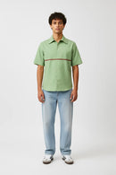 Asparagus Green-Tuscan Red Stripe Shirt