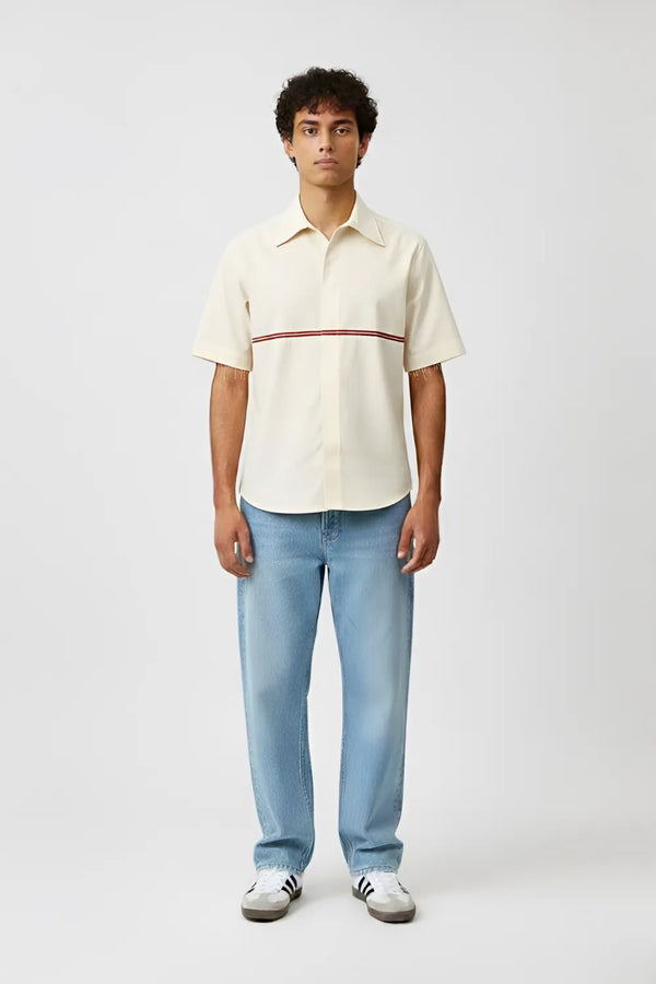 Ivory-Tuscan Red Stripe Shirt