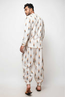 Sepia Stories Mato Ikat Cotton Trouser in Beige