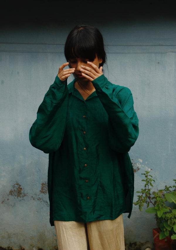 With N. Oversized Silk Shirt