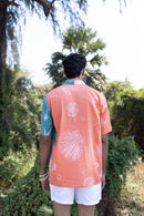 anushé pirani Recycled Cotton Men Tangerine/Tropical Teal Shirt