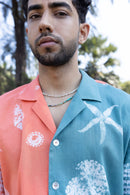 anushé pirani Recycled Cotton Men Tangerine/Tropical Teal Shirt