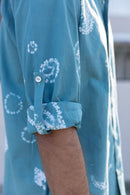 anushé pirani Recycled Cotton Men Tropical Teal Shirt